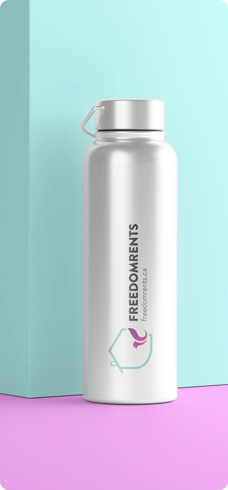 Bottle for Freedom Rents' Employee Welcome Kit